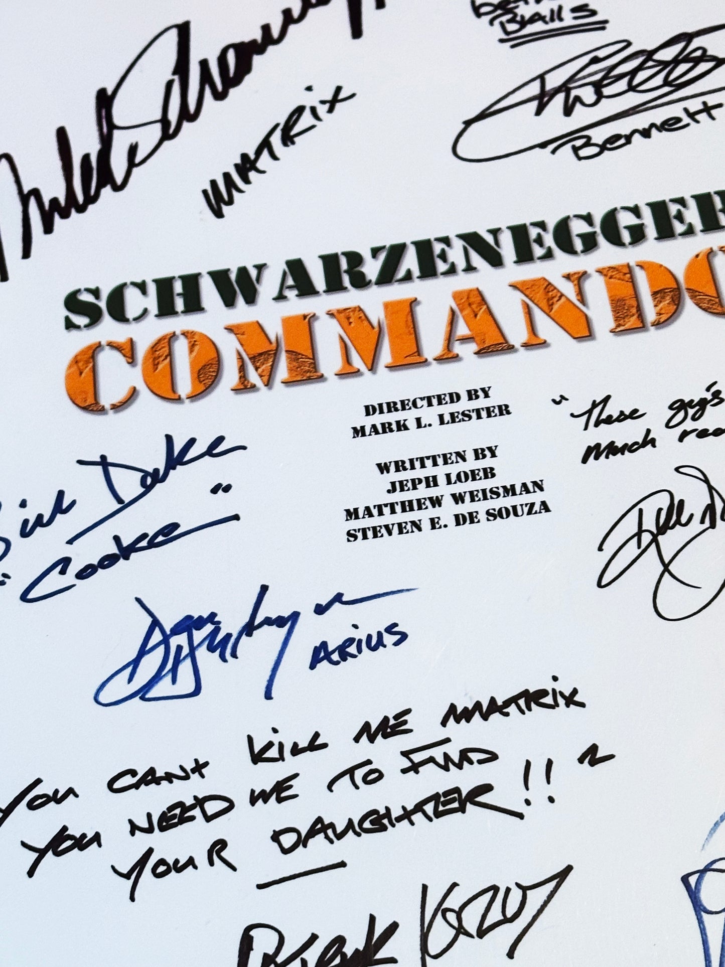 COMMANDO Movie Script - Schwarzenegger - 80's