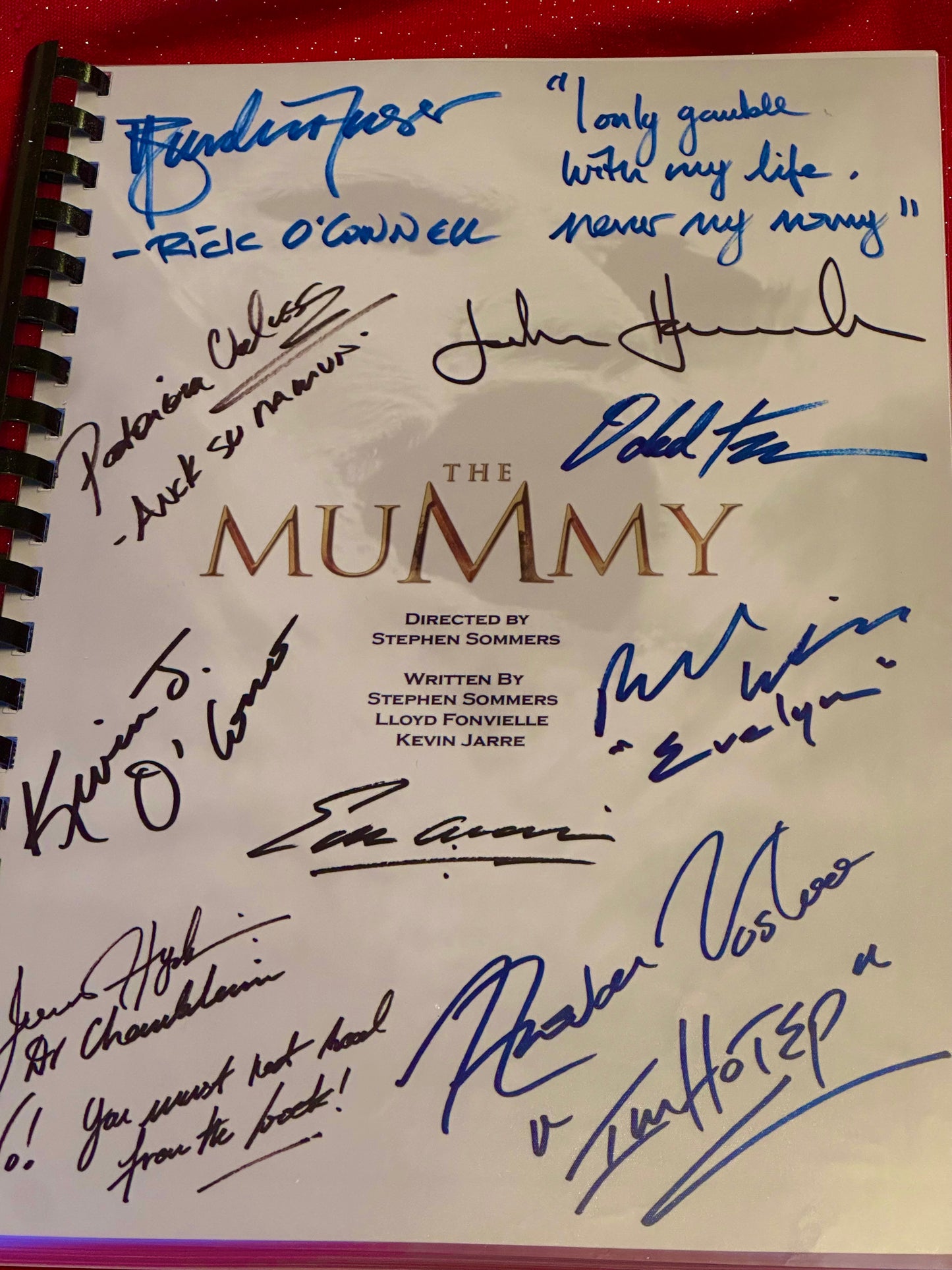 THE MUMMY Movie Script, Birthday Gift, Movie Gift, Film Script, Screenplay, Autographs, BRENDAN FRASER