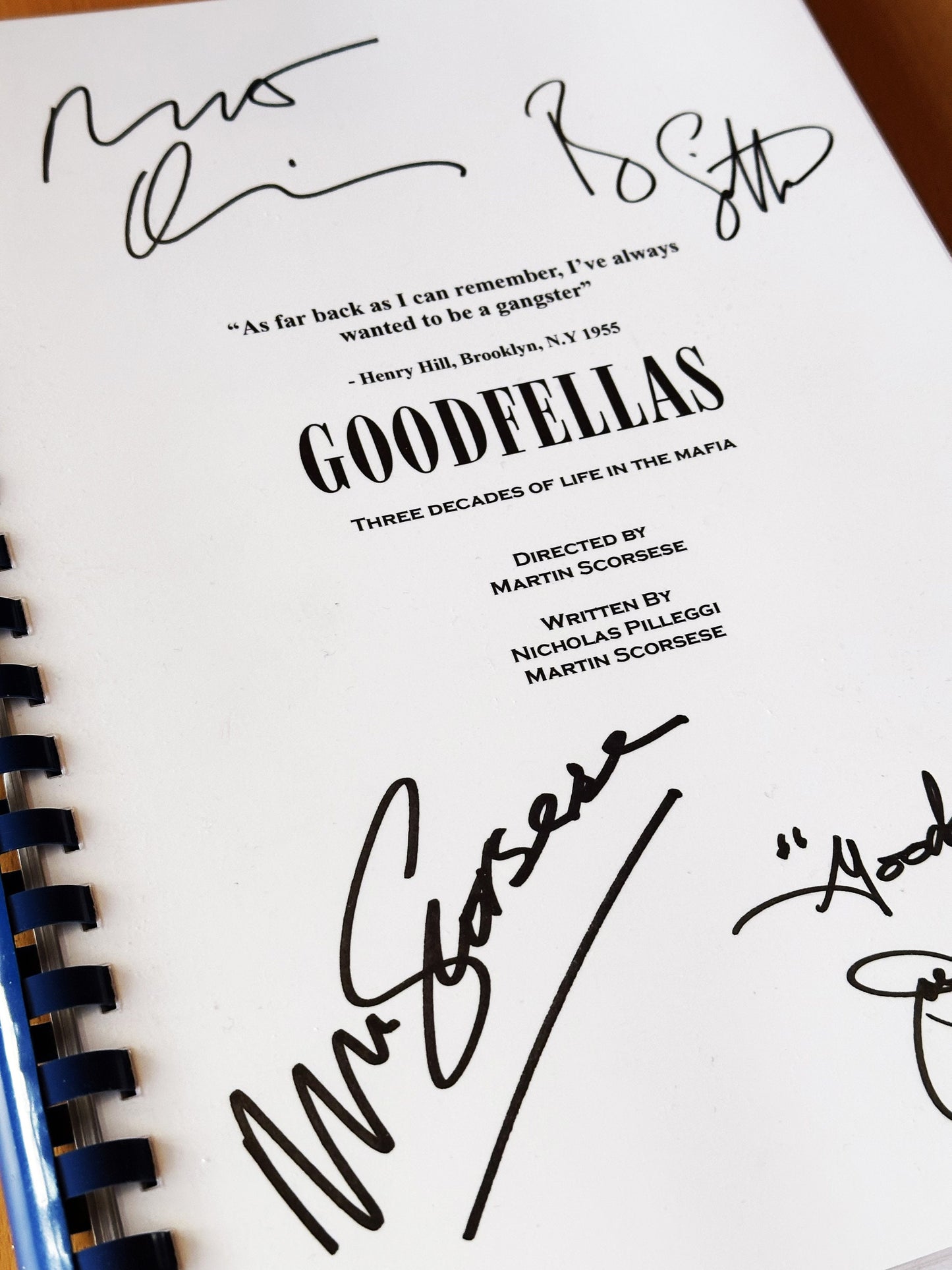 GOODFELLAS Signed Movie Script, Movie Present, Birthday Gift, Movie Gift, Film Script, Stocking filler