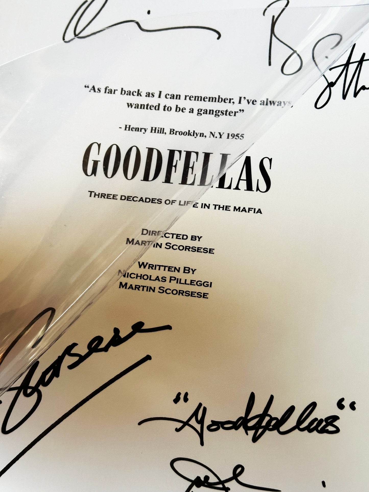 GOODFELLAS Signed Movie Script, Movie Present, Birthday Gift, Movie Gift, Film Script, Stocking filler