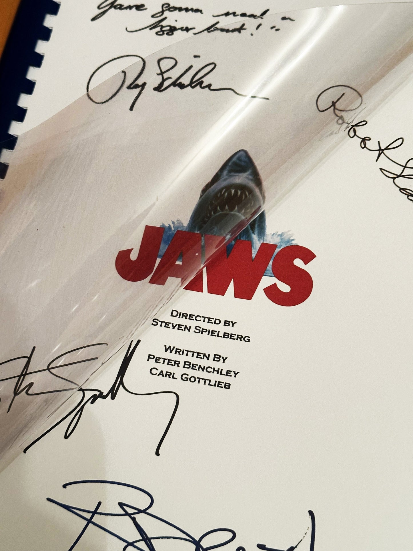 JAWS Signed Movie Script, Present, Birthday Gift, Movie Gift, Film Script, Stocking filler