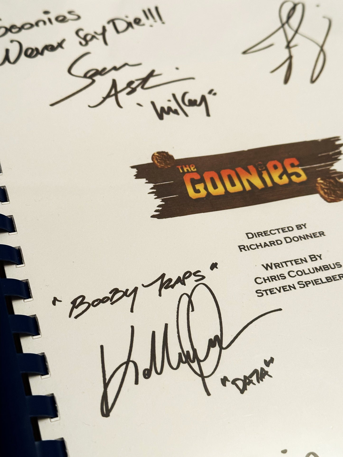 GOONIES Signed Movie Script, screenplay, Birthday Gift, Movie Gift, Film Script, Cinema, Present, Gift idea