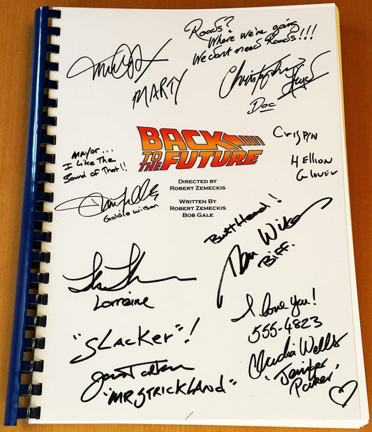 Back To The Future Signed Movie Script, Version 2, Present, Birthday Gift, Movie Gift, Film Script, Stocking filler