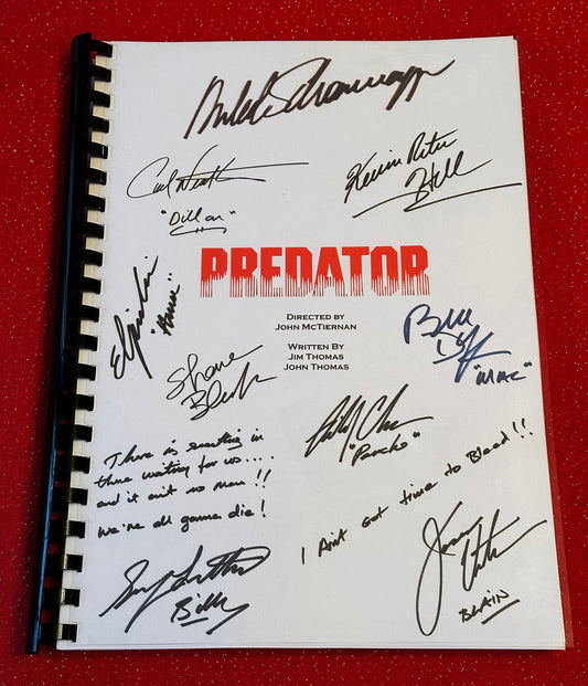 PREDATOR Signed Movie Script, Birthday Gift, Movie Gift, Film Script, Schwarzenegger, 80's, 1980's