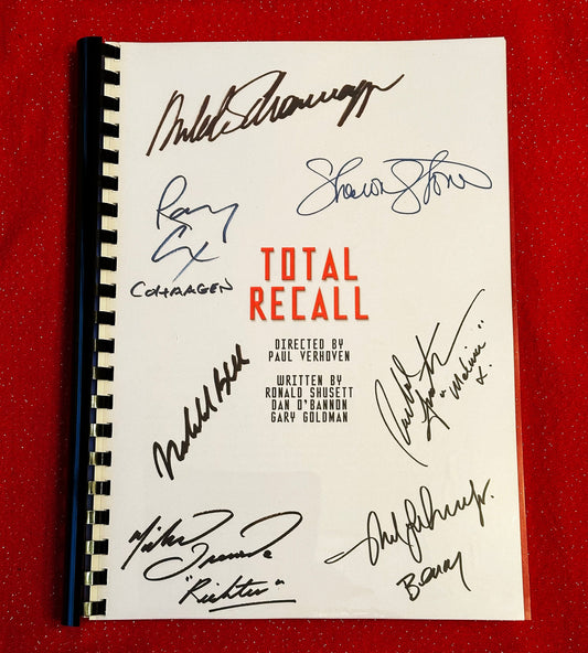 TOTAL RECALL Signed Movie Script, Birthday Gift, Movie Gift, Film Script, Schwarzenegger, 80's, 1980's