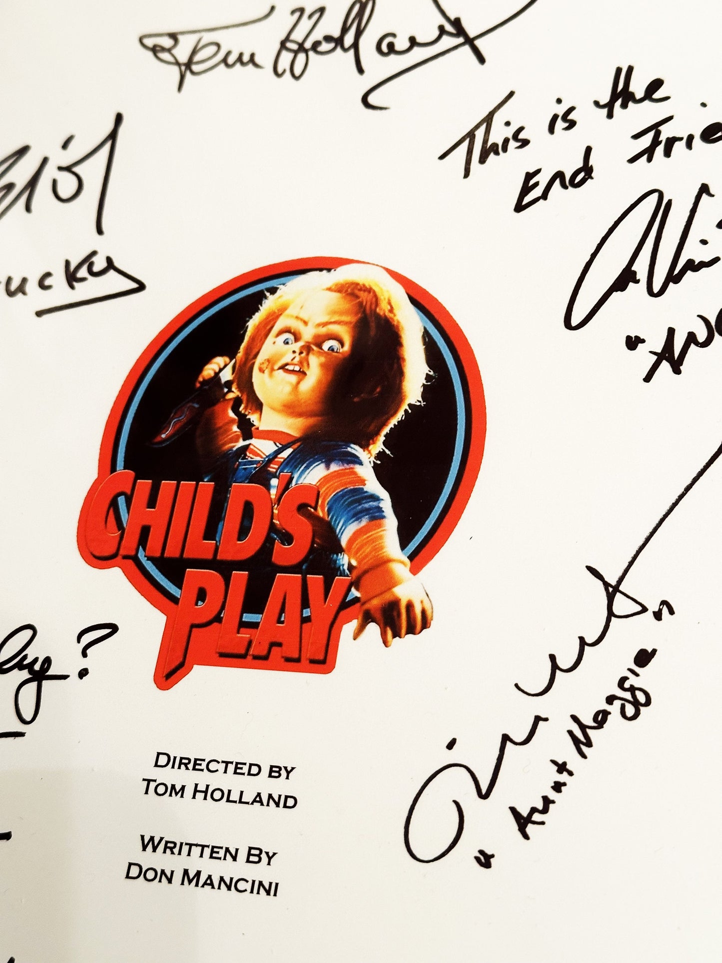 CHILD’S PLAY Signed Movie Script, Movie Present, Birthday Gift, Movie Gift, Film Script, Stocking filler