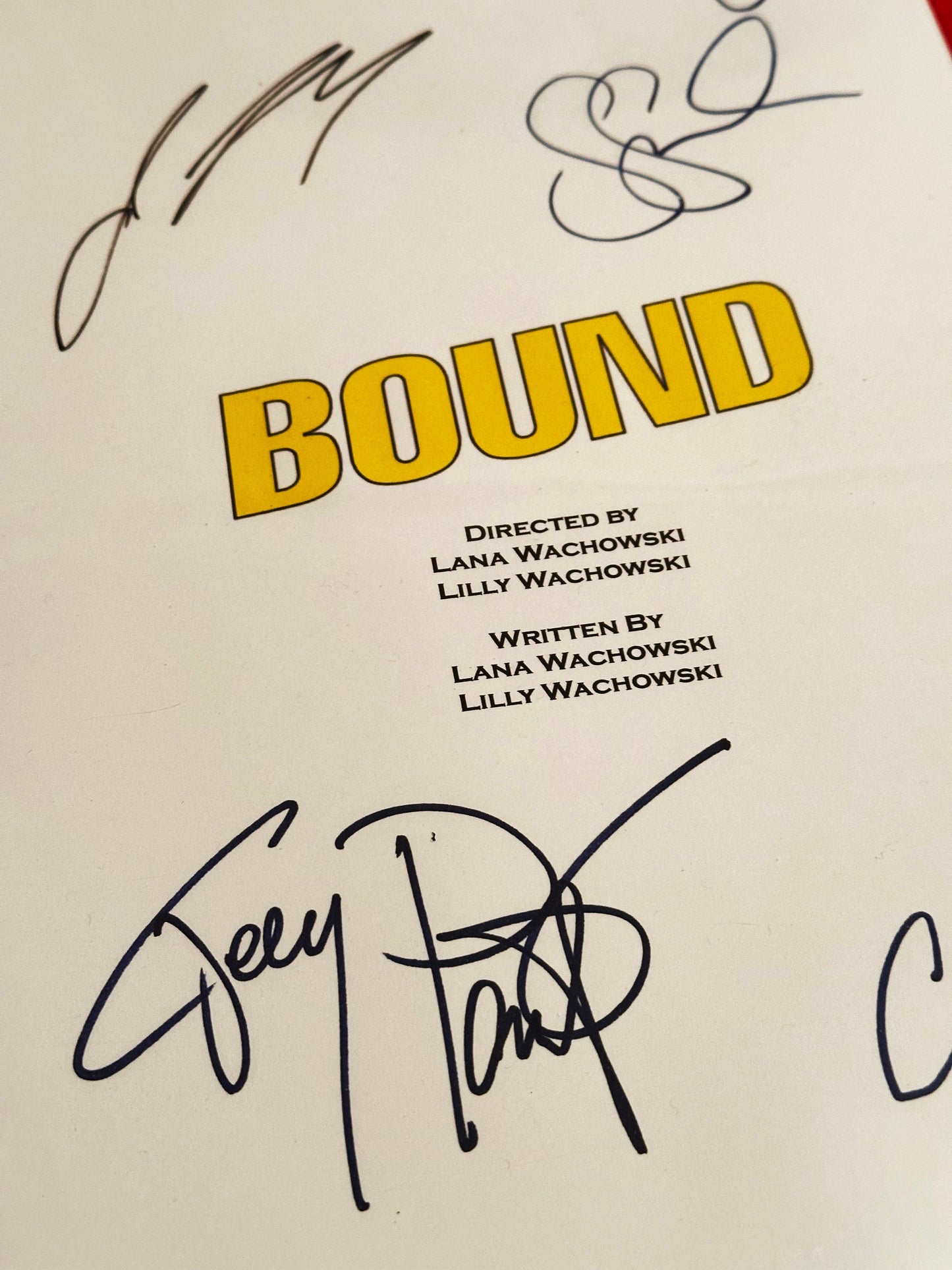 BOUND Signed Movie Script, Birthday Gift, Movie Gift, Film Script, Screenplay, Autographs