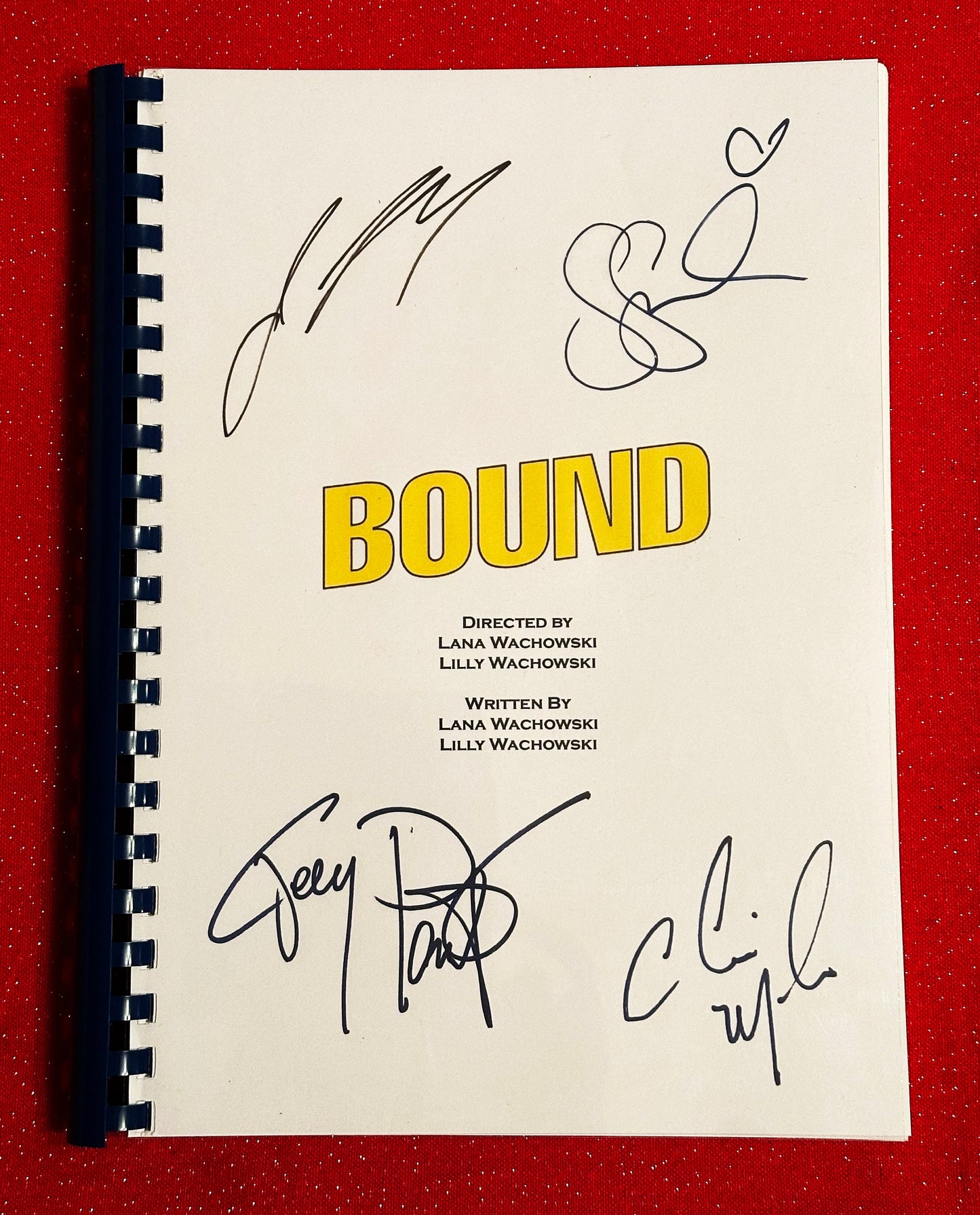 BOUND Signed Movie Script, Birthday Gift, Movie Gift, Film Script, Screenplay, Autographs