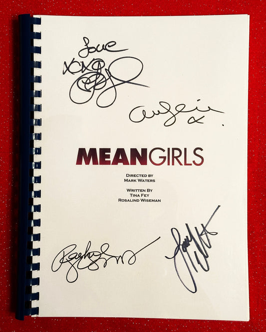 MEAN GIRLS Signed Movie Script, Birthday Gift, Movie Gift, Film Script, Screenplay, Autographs