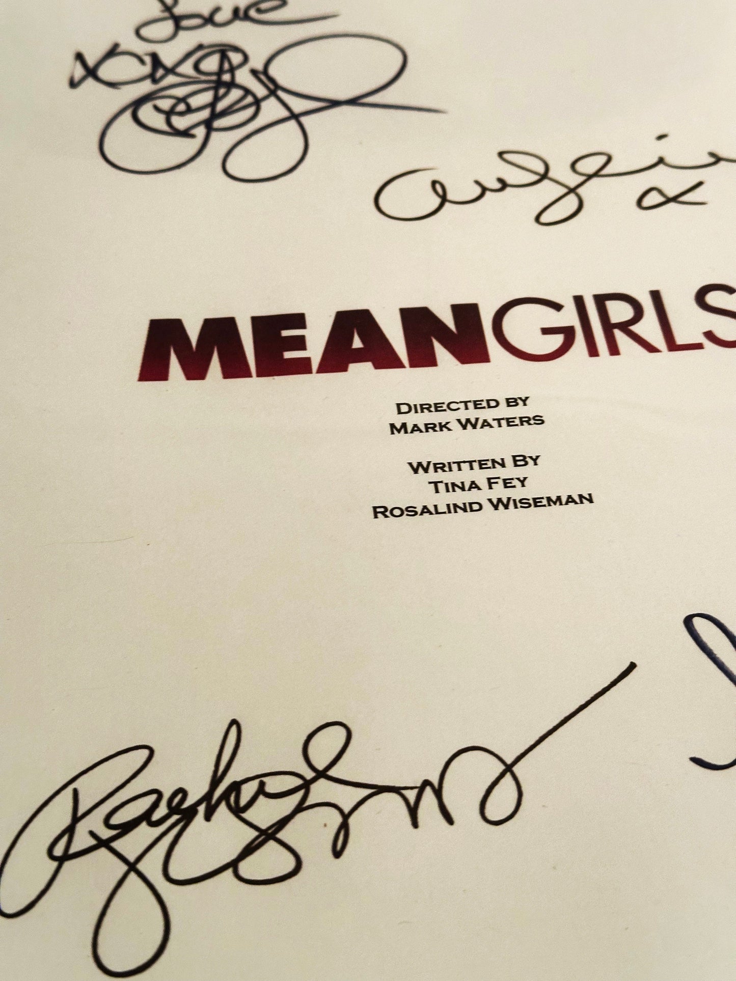 MEAN GIRLS Signed Movie Script, Birthday Gift, Movie Gift, Film Script, Screenplay, Autographs