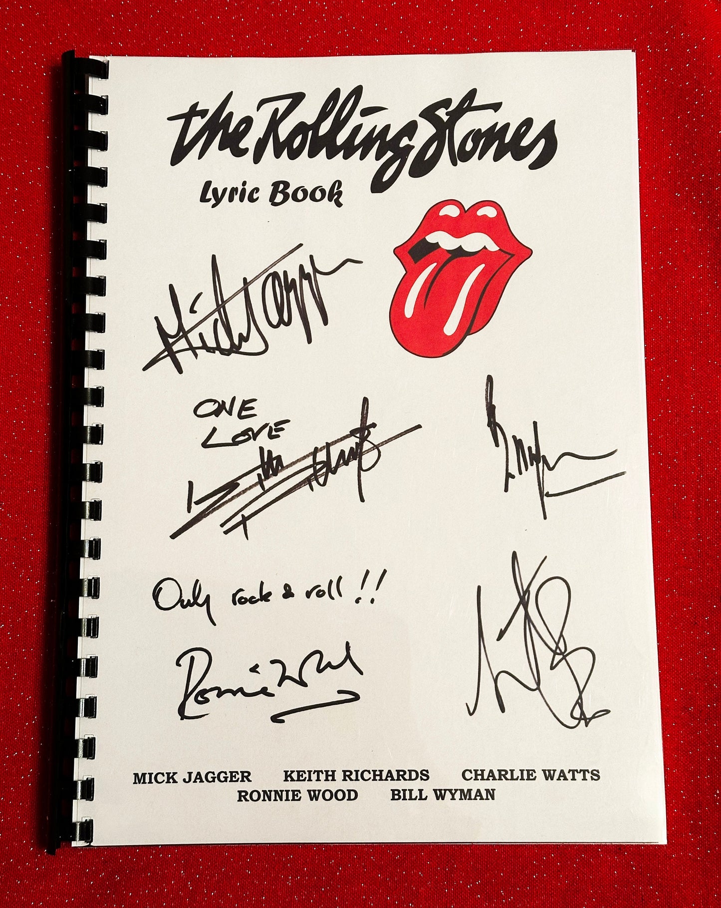 ROLLING STONES Signed Lyric Book, Birthday Gift, Music Gift, Band, Pop Music, Mick Jagger, Keith Richards, Stones