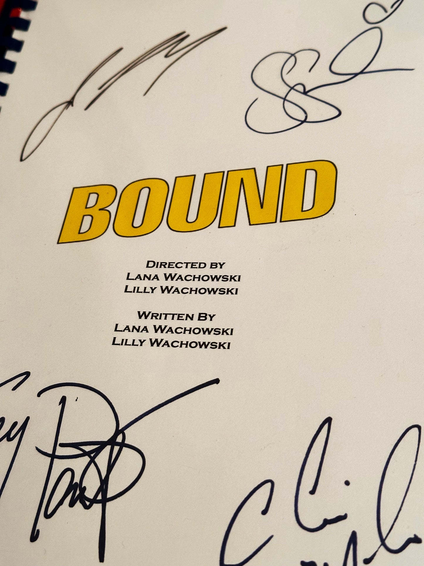 BOUND Signed Movie Script, Birthday Gift, Movie Gift, Film Script, Screenplay, Autographs