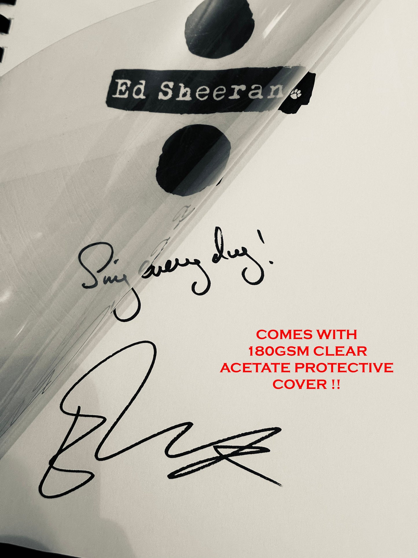 ED SHEERAN Signed Lyric Book, Birthday Gift, Music Gift, Band, Pop Music, Valentines present, Valentine gift