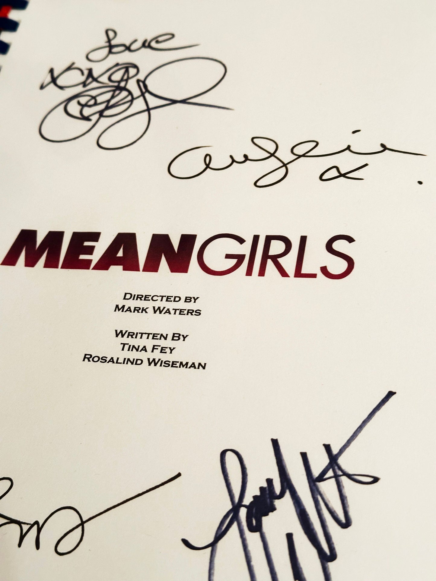 MEAN GIRLS Signed Movie Script, Birthday Gift, Movie Gift, Film Script, Screenplay, Autographs