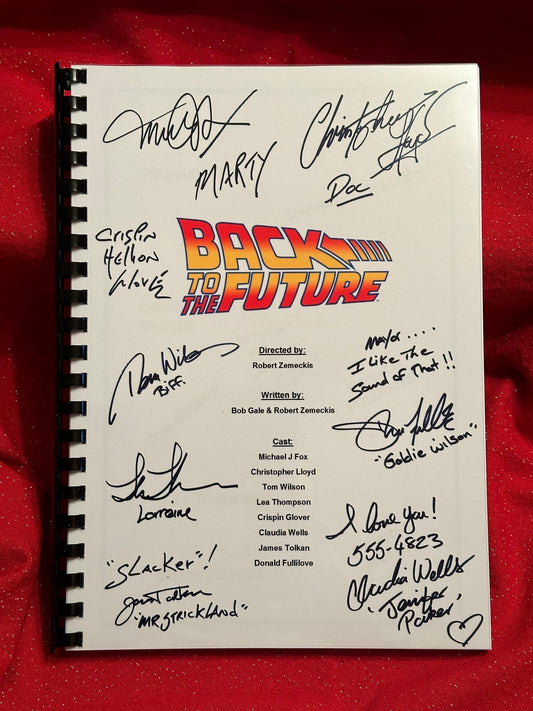 Back To The Future Signed Movie Script, Movie Present, Birthday Gift, Movie Gift, Film Script, Film Present, Screenplay, Marty McFly, Doc