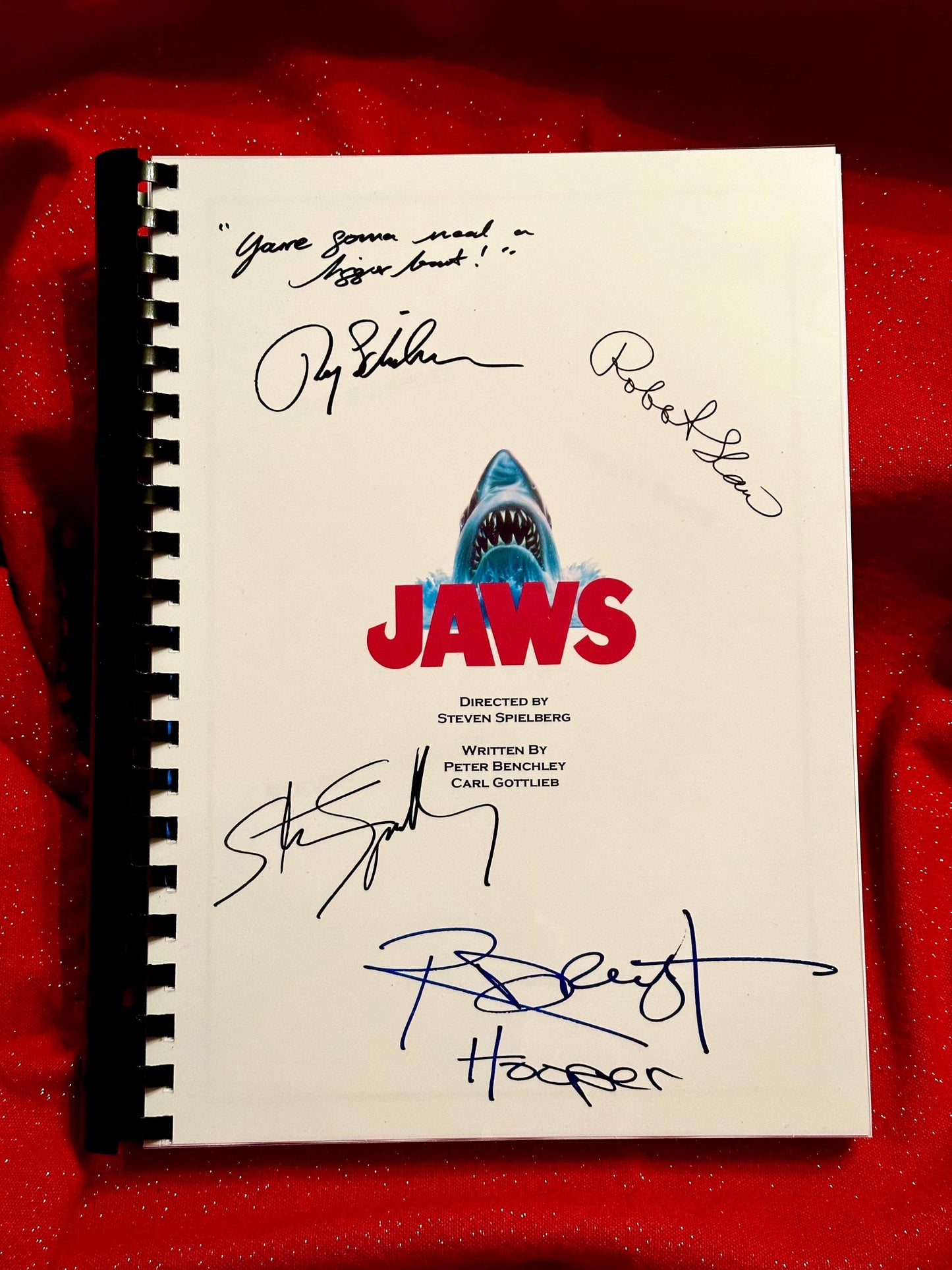 JAWS Signed Movie Script, Present, Birthday Gift, Movie Gift, Film Script, Stocking filler