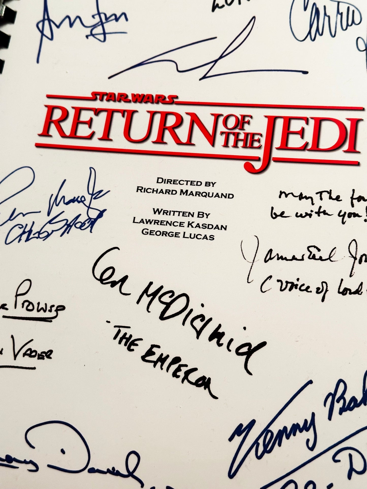 RETURN Of The JEDI Signed Movie Script, Birthday Gift, Movie Gift, Film Screenplay, Star Wars