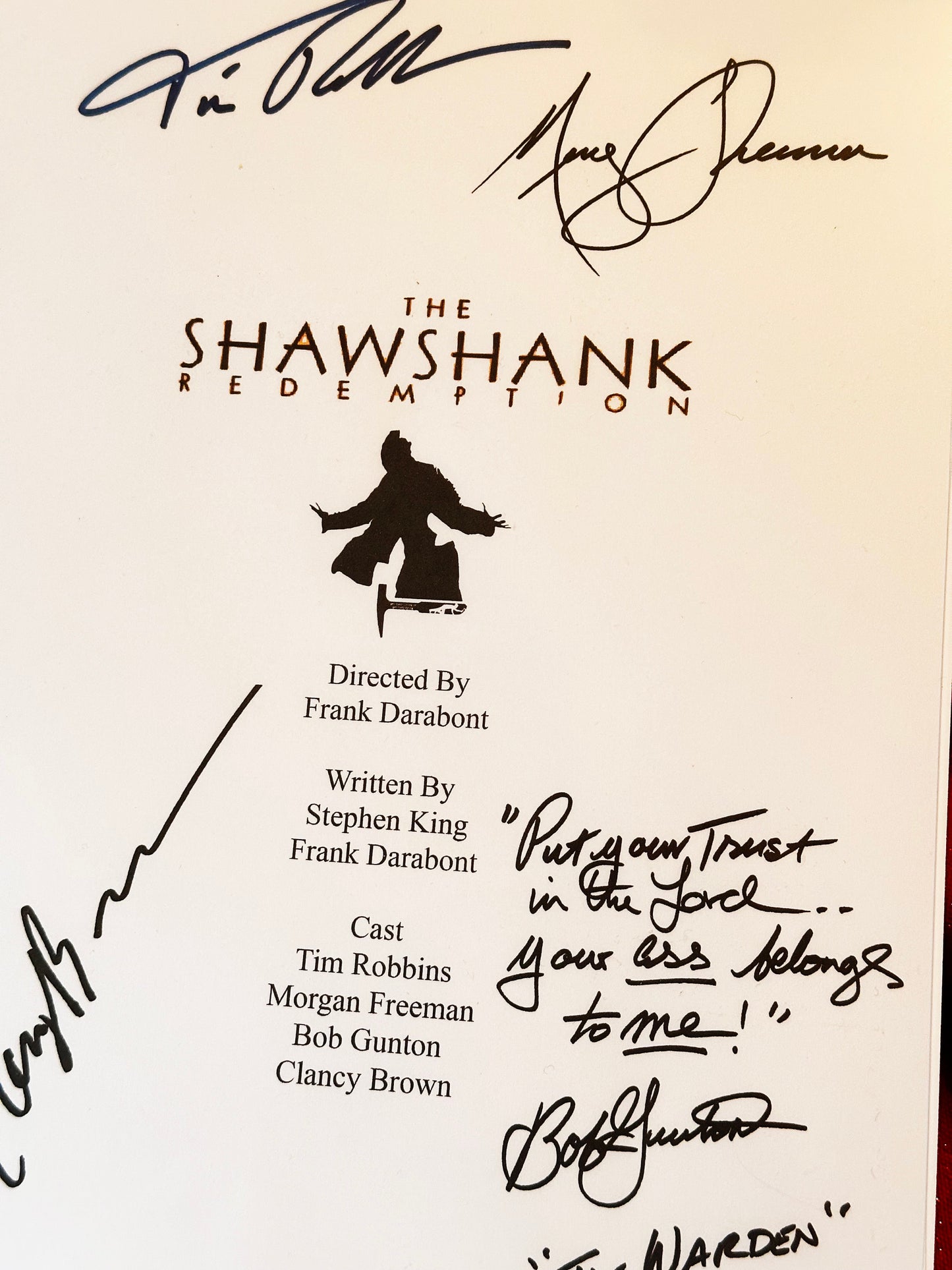 SHAWSHANK REDEMPTION Signed Movie Script, Movie Present, Birthday Gift, Movie Gift, Film Script, Film Present, Movies,