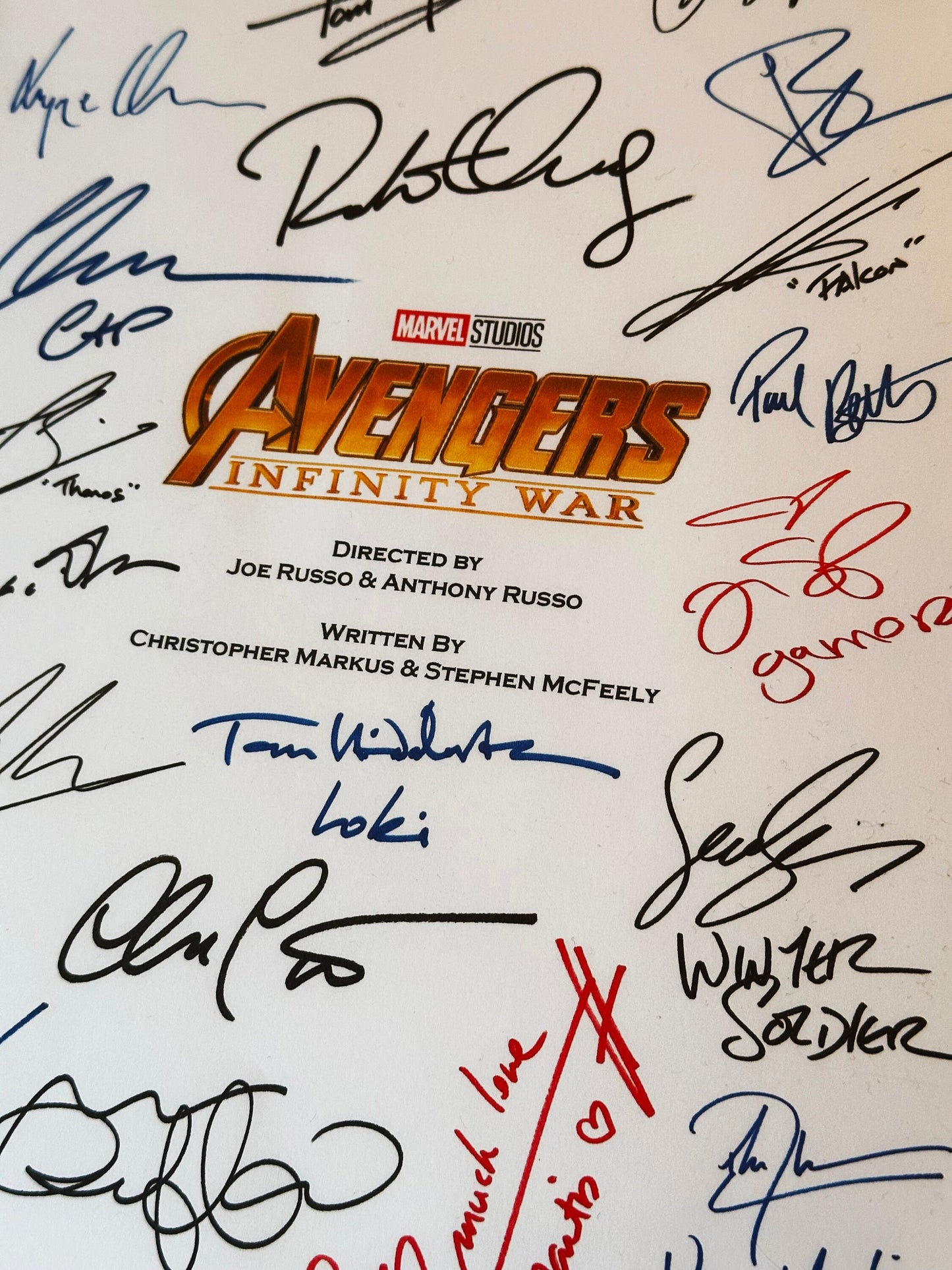 AVENGERS INFINITY WAR Signed Movie Script, Movie Present, Birthday Gift, Movie Gift, Film Script, Film Present, Movies, Robert Downey