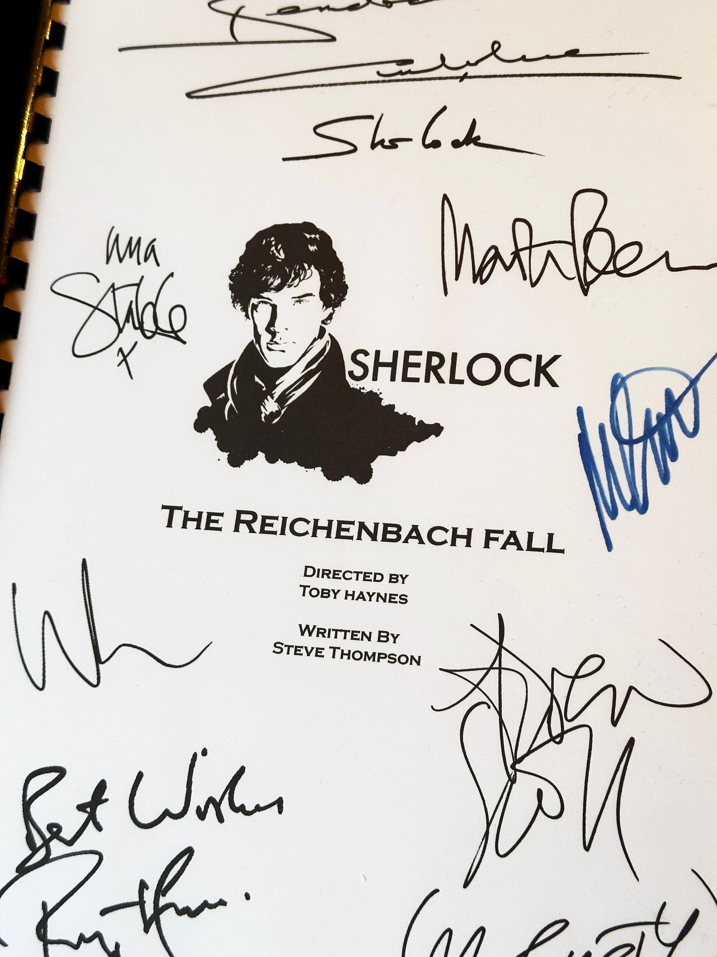 SHERLOCK The Reichenbach Fall Signed Script, Screenplay, Movie Present, Birthday Gift, Movie Gift, Film Script, Benedict Cumberbatch