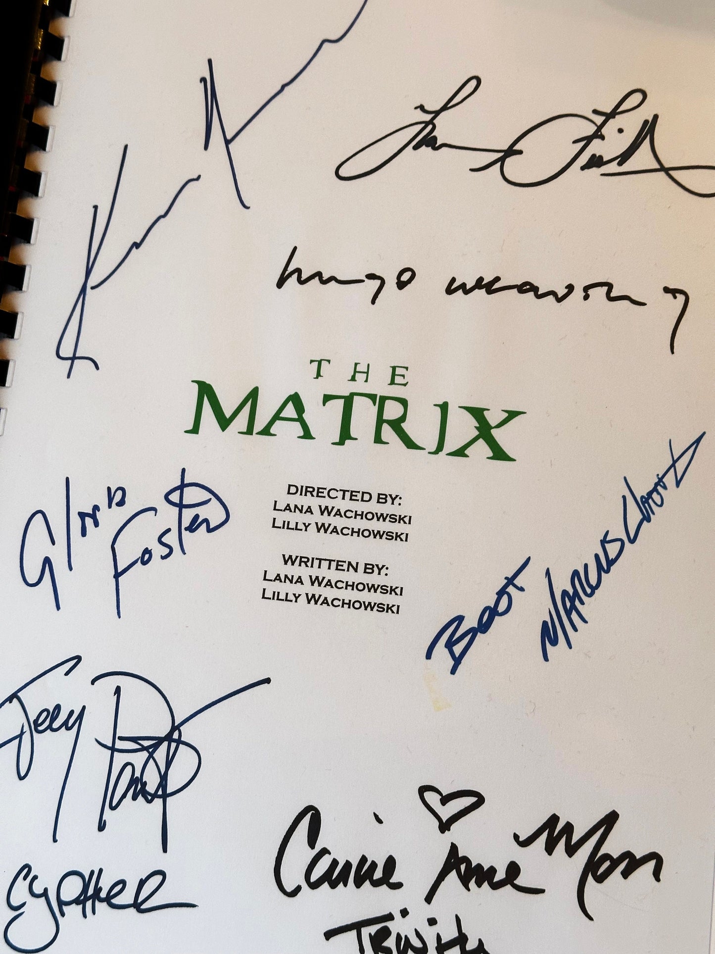 THE MATRIX Signed Movie Script, Movie Present, Birthday Gift, Movie Gift, Film Script, Hollywood, Keanu Reeves