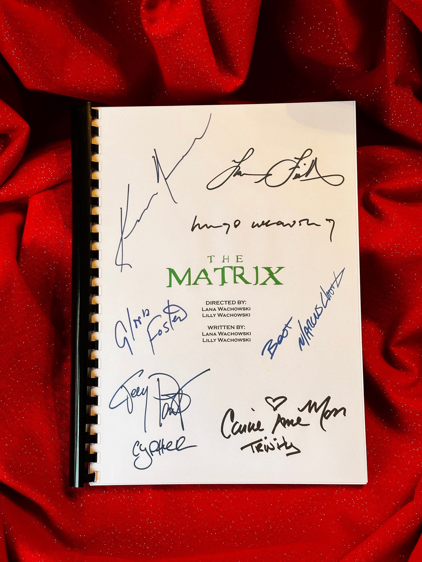 THE MATRIX Signed Movie Script, Movie Present, Birthday Gift, Movie Gift, Film Script, Hollywood, Keanu Reeves