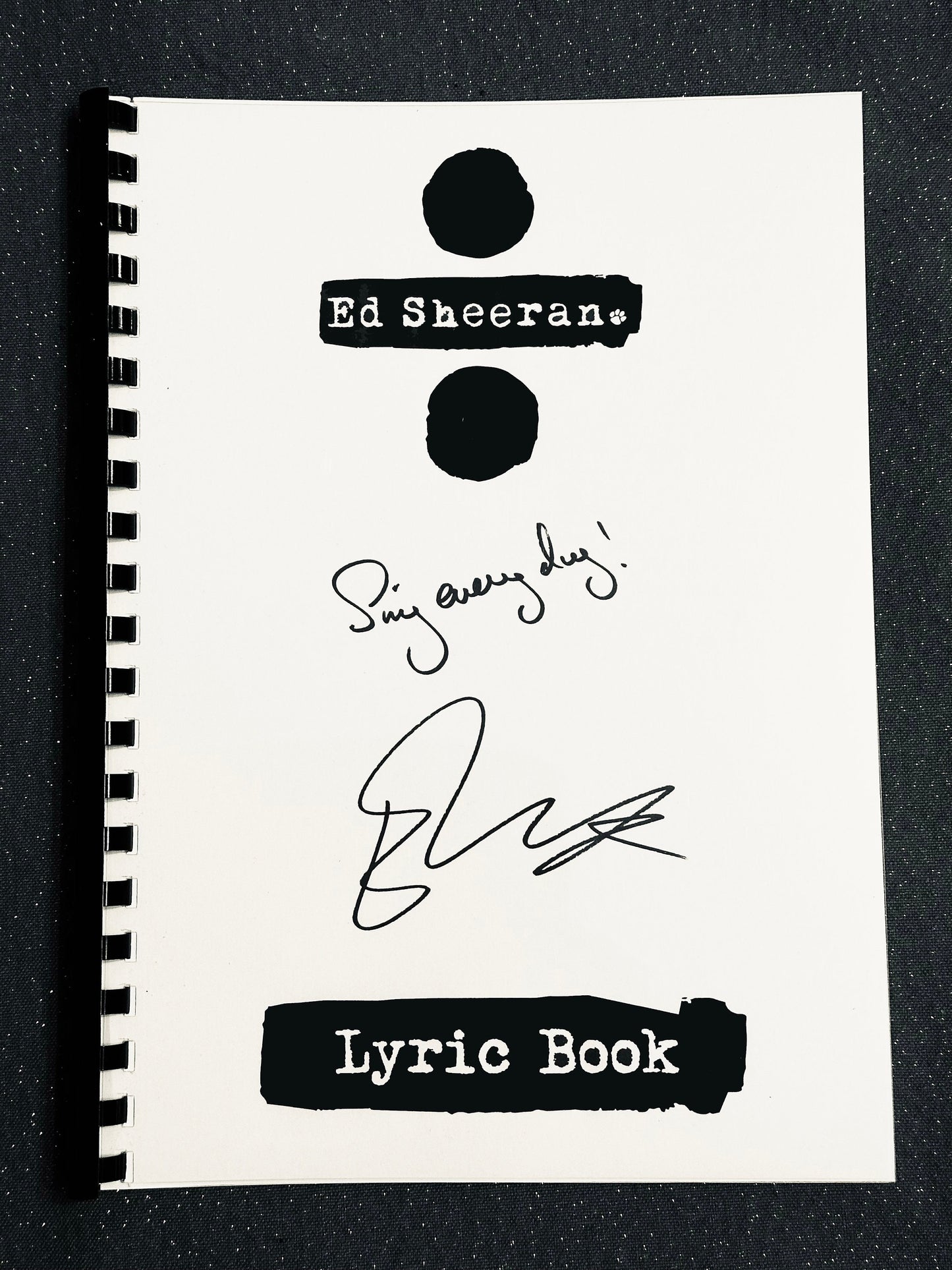 ED SHEERAN Signed Lyric Book, Birthday Gift, Music Gift, Band, Pop Music, Valentines present, Valentine gift