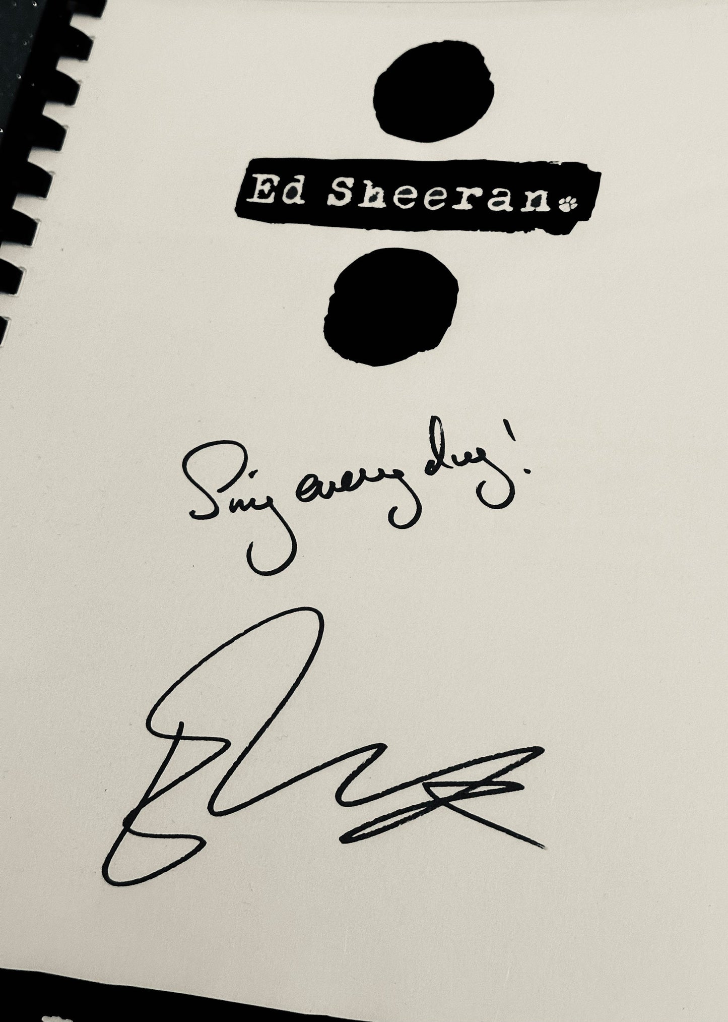 ED SHEERAN Signed Lyric Book, Birthday Gift, Music Gift, Band, Pop Music, Valentines present, Valentine gift