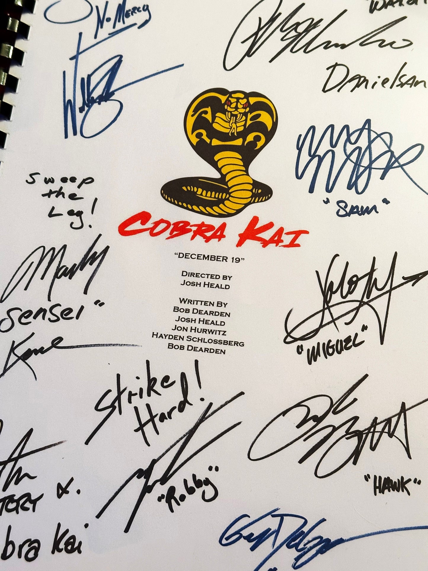 COBRA KAI Signed Script, Movie Present, Birthday Gift, Movie Gift, Film Script, Film Present, Movies, Karate Kid