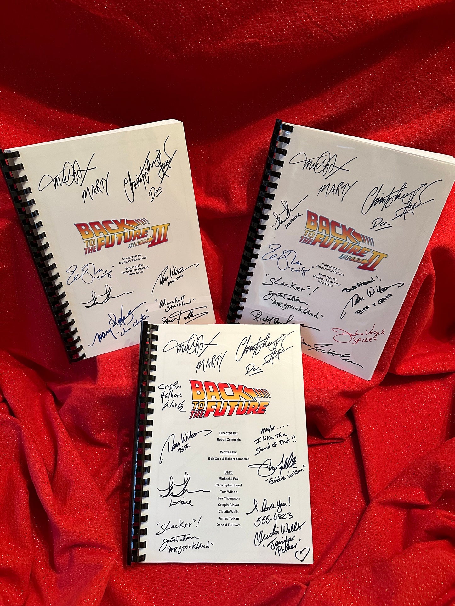 Back To The Future Parts 1, 2 & 3 Signed Movie Scripts, Birthday Gift, Movie Gift Film Script, Film Present, Screenplay