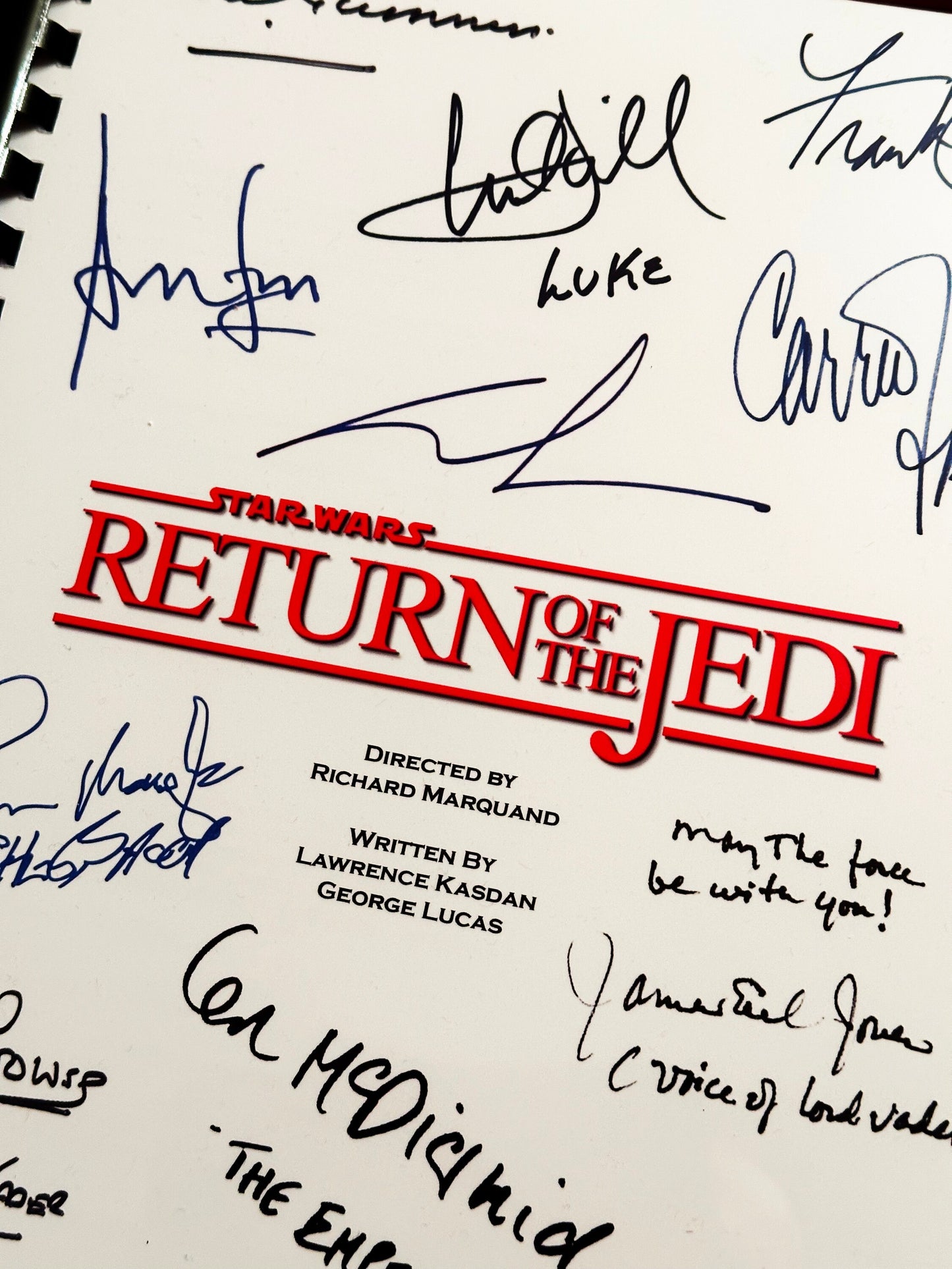 RETURN Of The JEDI Signed Movie Script, Birthday Gift, Movie Gift, Film Screenplay, Star Wars