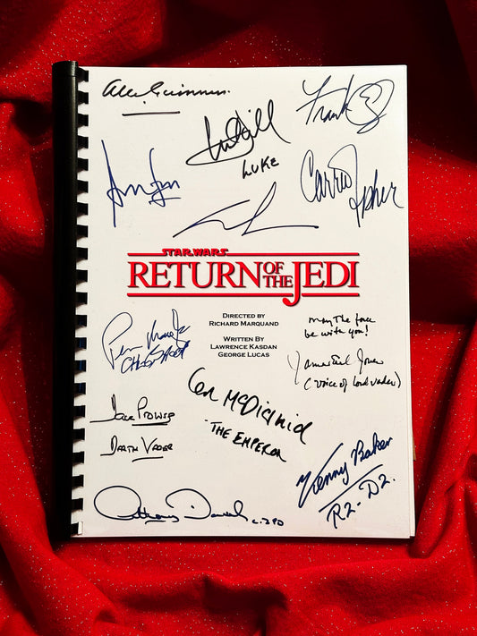 RETURN Of The JEDI Signed Movie Script, Birthday Gift, Movie Gift, Film Screenplay, Star Wars