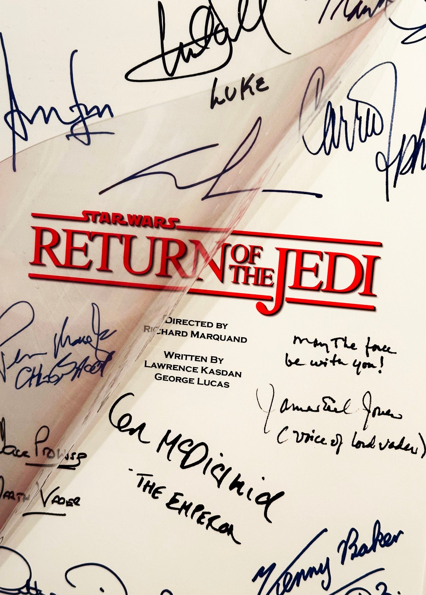 RETURN Of The JEDI Signed Movie Script, Birthday Gift, Movie Gift, Film Screenplay, Star Wars