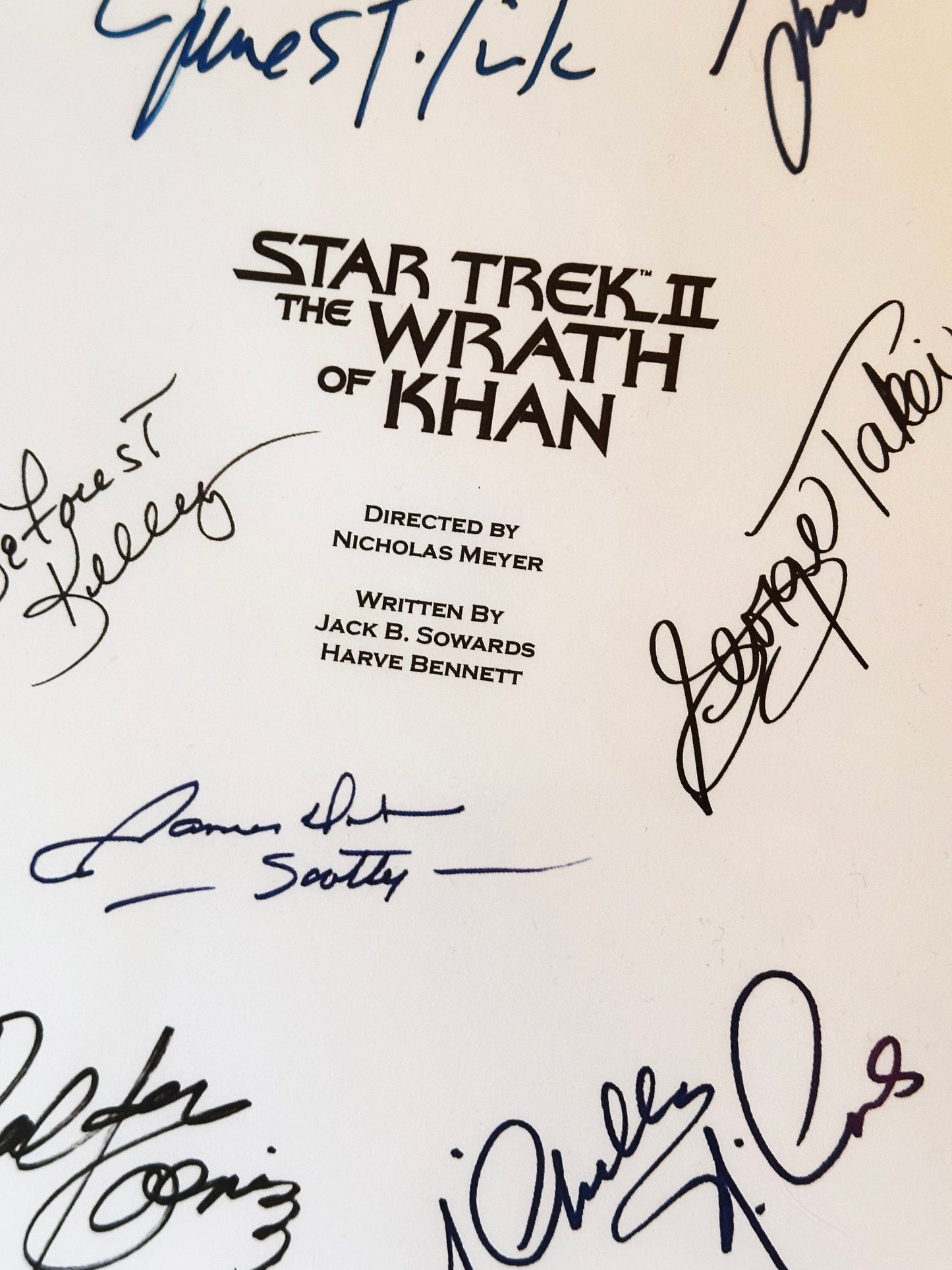 STAR TREK The Wrath of Khan Signed Movie Script, Kirk, Spock, Movie Present, Birthday Gift, Movie Gift, Film Script, Cinema