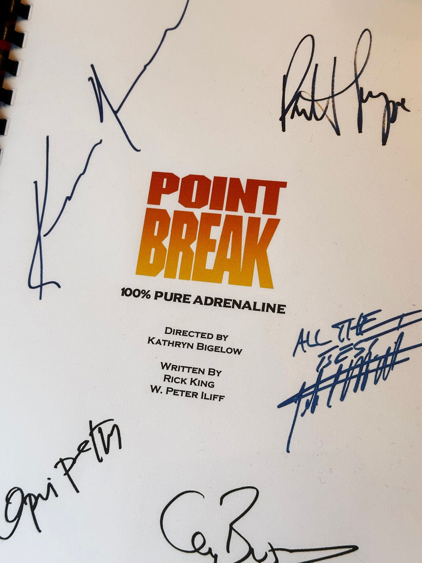 POINT BREAK Signed Movie Script, Reeves, Swayze, Present, Birthday Gift, Movie Gift, Film Script, Autograph, Autographs, Screenplay, Cinema