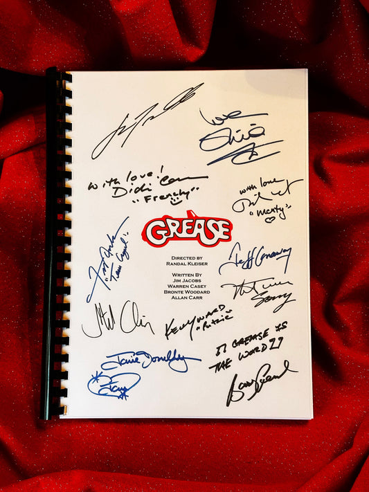 GREASE Signed Movie Script, Valentines Present, Birthday Gift, Movie Gift, Film Script, Valentine gift, Autograph, Autographs