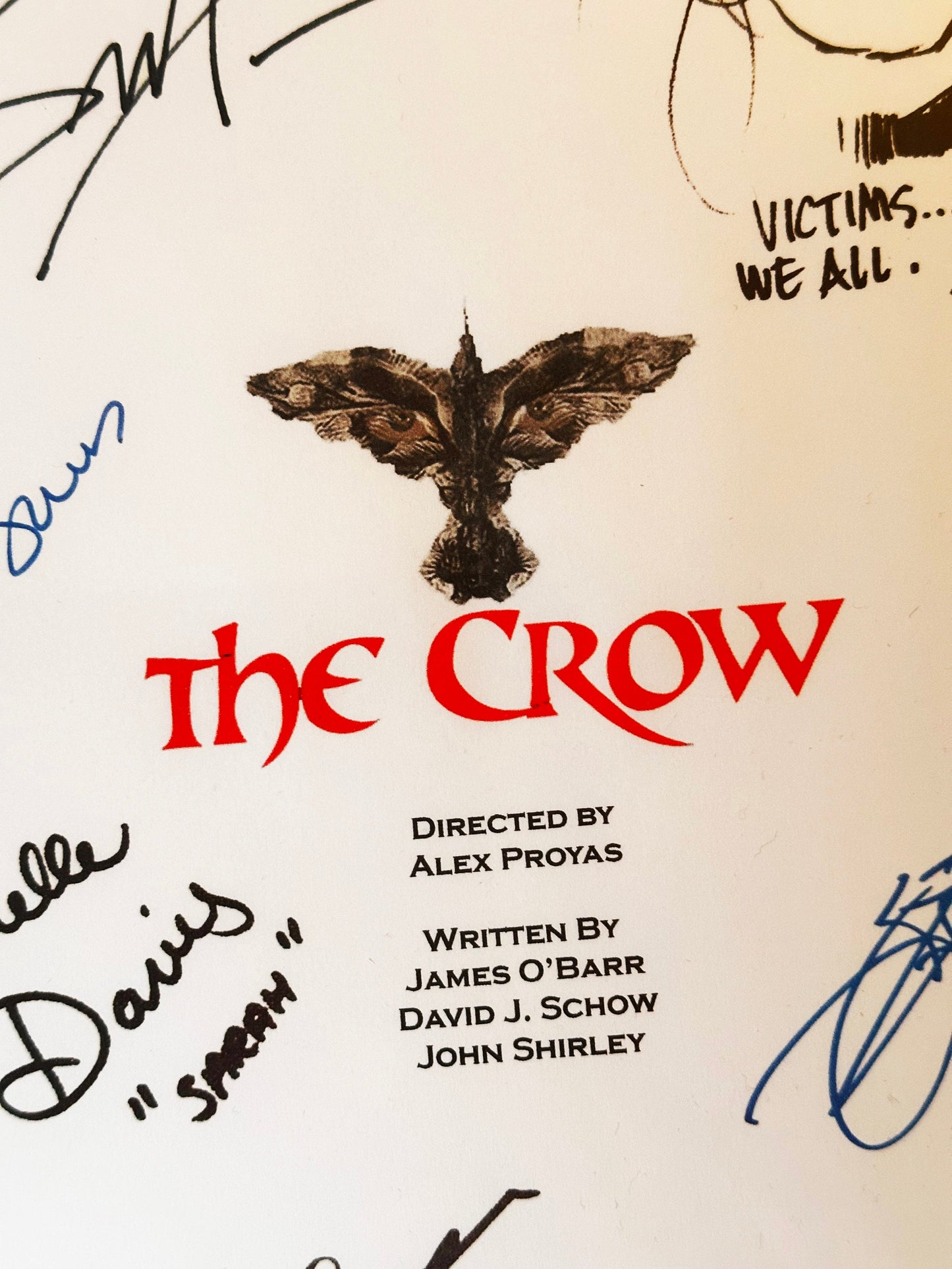 THE CROW Signed Movie Script, Present, Birthday Gift, Movie Gift, Film Script, Screenplay, Autographed, Autograph