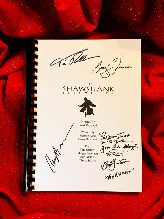 SHAWSHANK REDEMPTION Signed Movie Script, Movie Present, Birthday Gift, Movie Gift, Film Script, Film Present, Movies,