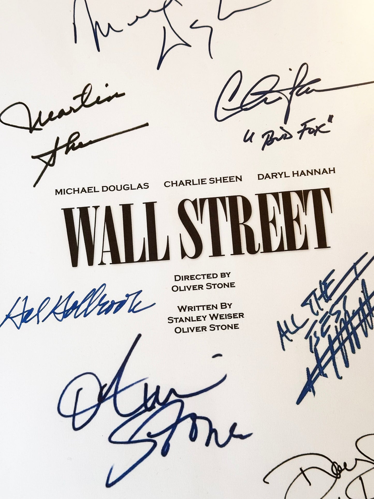 WALL STREET Signed Movie Script, Birthday Gift, Movie Gift, Film Script, Screenplay, Autographs, Cinema, Movies, Movie, Film