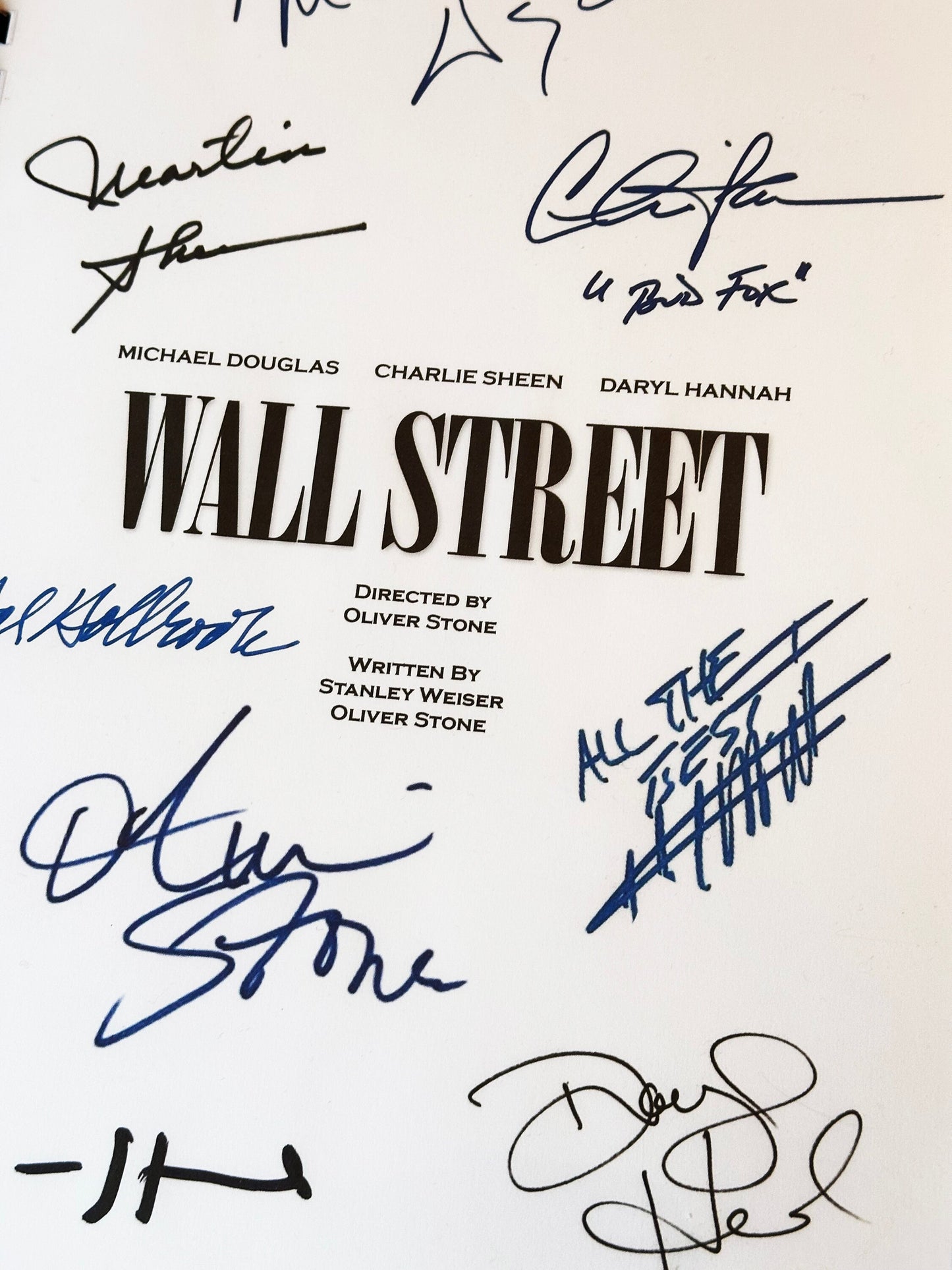 WALL STREET Signed Movie Script, Birthday Gift, Movie Gift, Film Script, Screenplay, Autographs, Cinema, Movies, Movie, Film