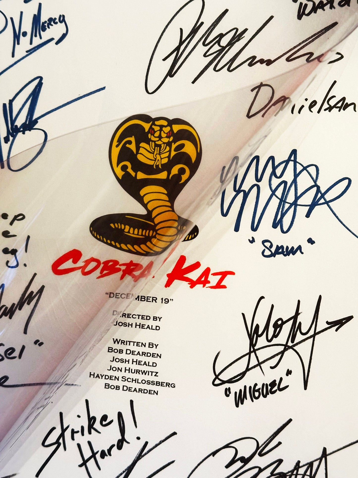 COBRA KAI Signed Script, Movie Present, Birthday Gift, Movie Gift, Film Script, Film Present, Movies, Karate Kid