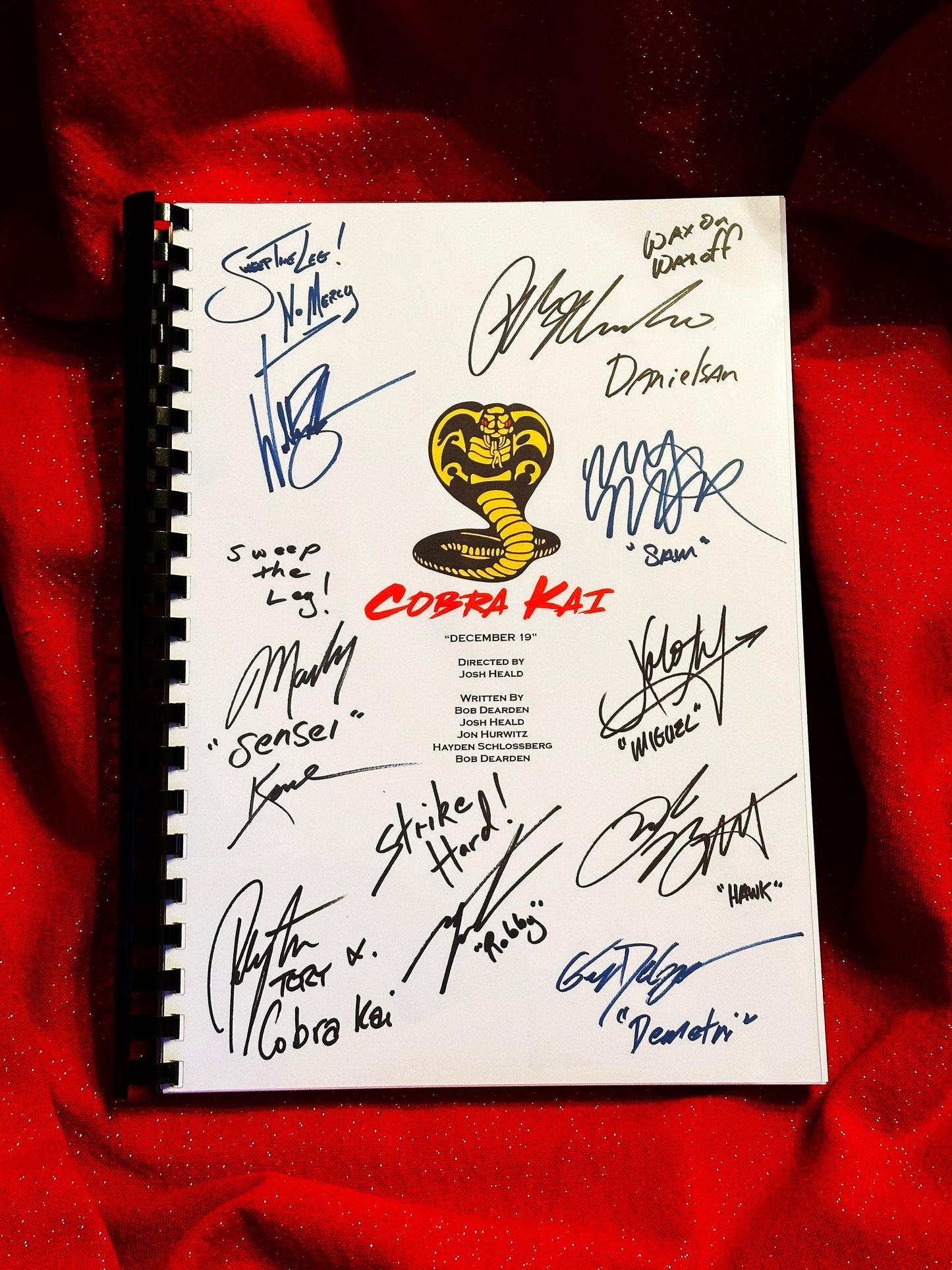 COBRA KAI Signed Script, Movie Present, Birthday Gift, Movie Gift, Film Script, Film Present, Movies, Karate Kid