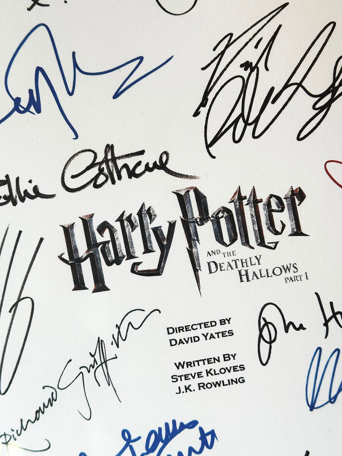 HARRY POTTER Deathly Hallows Part 1, Signed Movie Script, Movie Present, Birthday Gift, Movie Gift, Film Script,