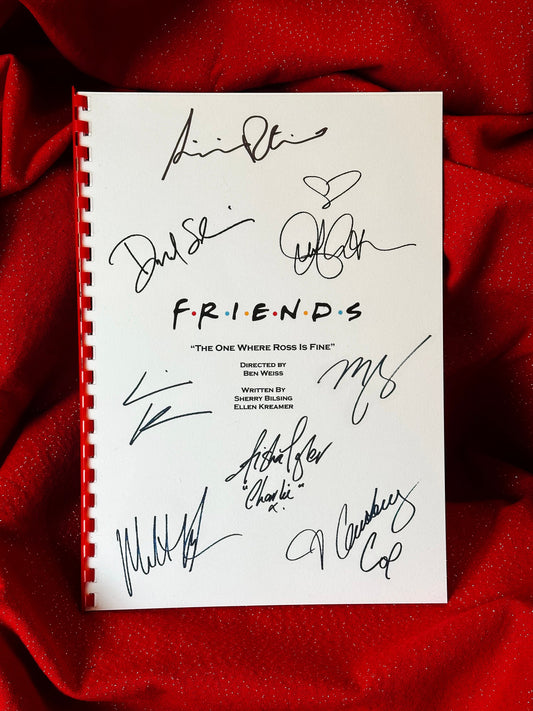 FRIENDS The One Where Ross Is Fine Signed TV Script, Present, Birthday Gift, Movie Gift, Film Script, Film Present, Movies, Cinema