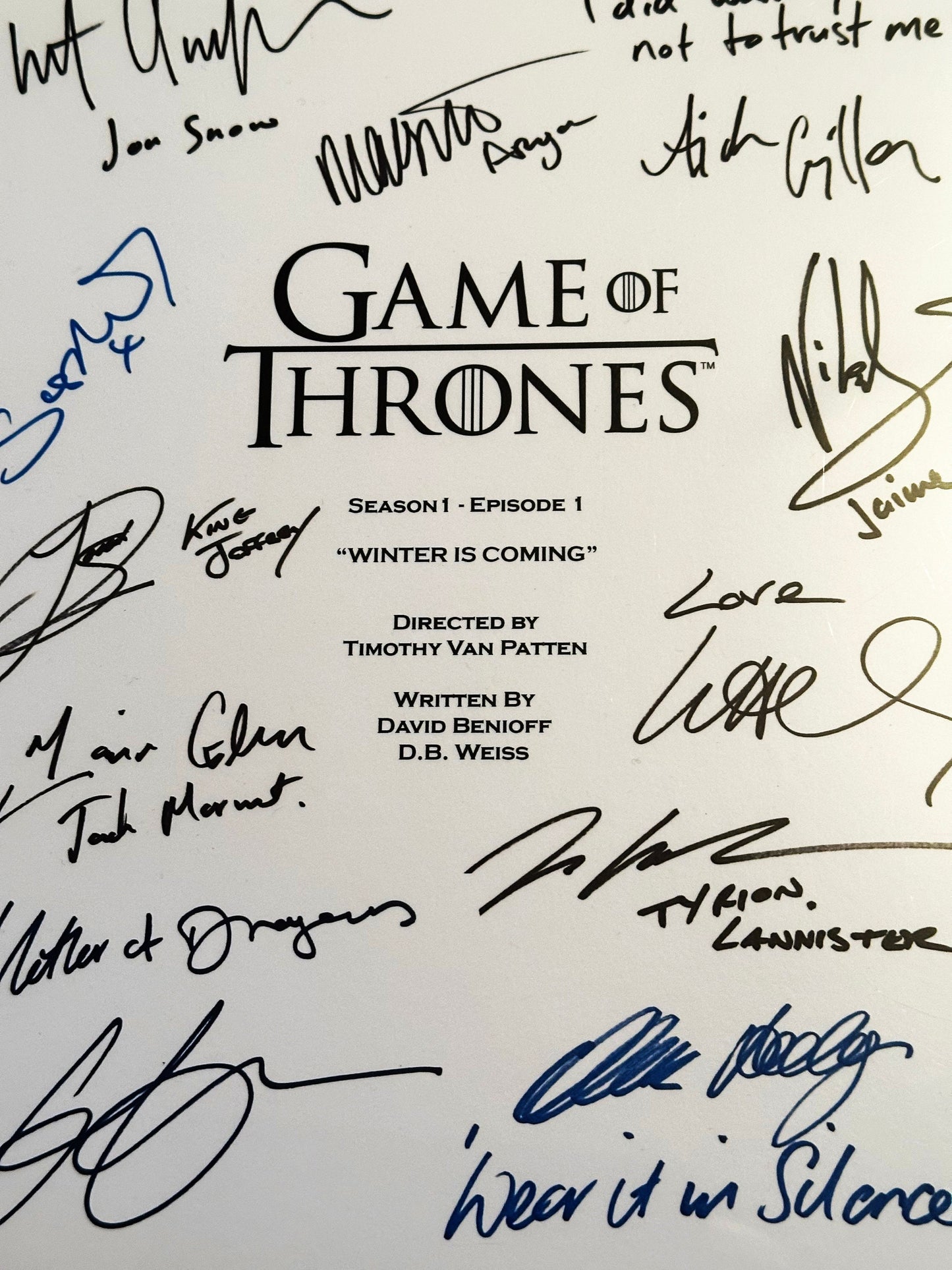 GAME OF THRONES Signed Script, Birthday Gift, Movie Gift, Film, Screenplay, Stark, Jon Snow, Present, Cinema