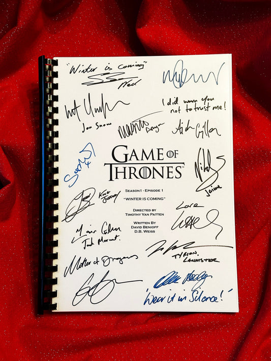 GAME OF THRONES Signed Script, Birthday Gift, Movie Gift, Film, Screenplay, Stark, Jon Snow, Present, Cinema