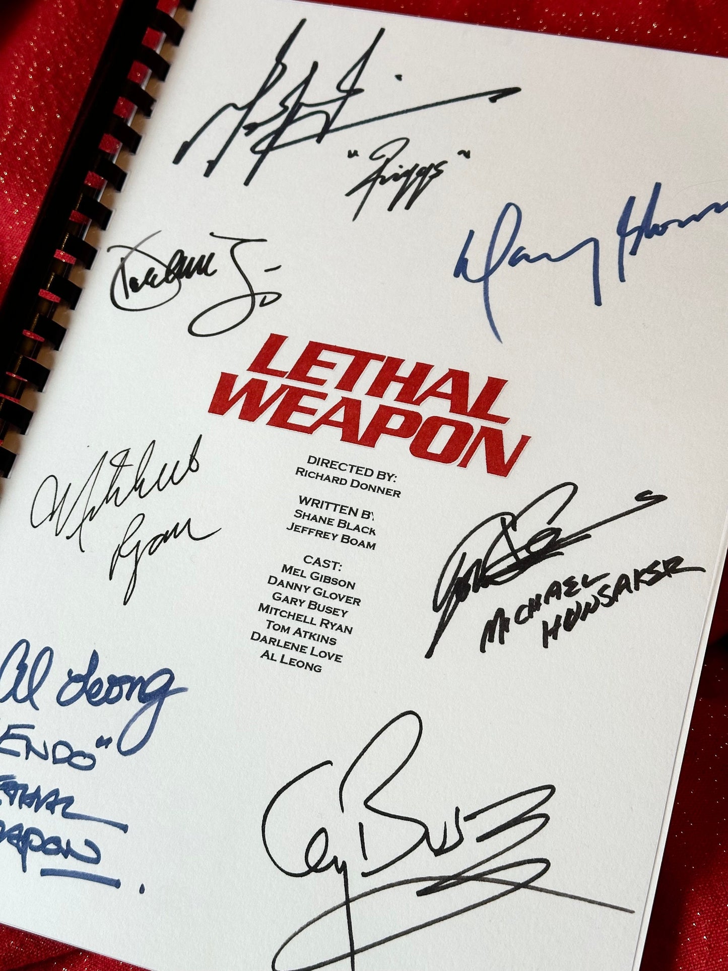 LETHAL WEAPON Signed Movie Script, Birthday Gift, Movie Gift, Film Screenplay, Cinema, Autograph, Reproduction