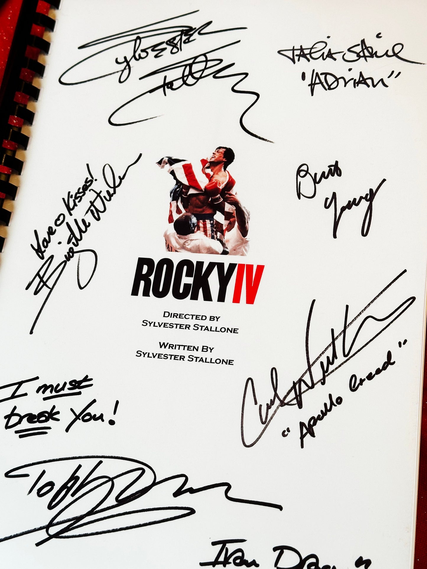 ROCKY IV TRANSCRIPT Signed Movie Transcript, Please Note !! This is a Transcript Only ... Please Read Description.