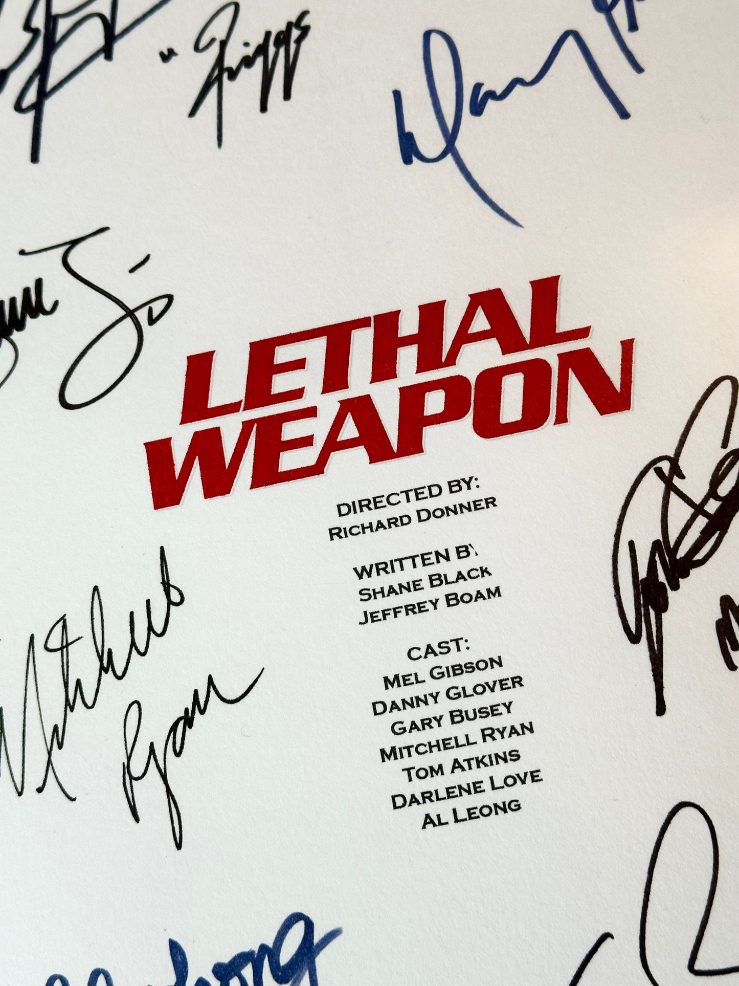 LETHAL WEAPON Signed Movie Script, Birthday Gift, Movie Gift, Film Screenplay, Cinema, Autograph, Reproduction