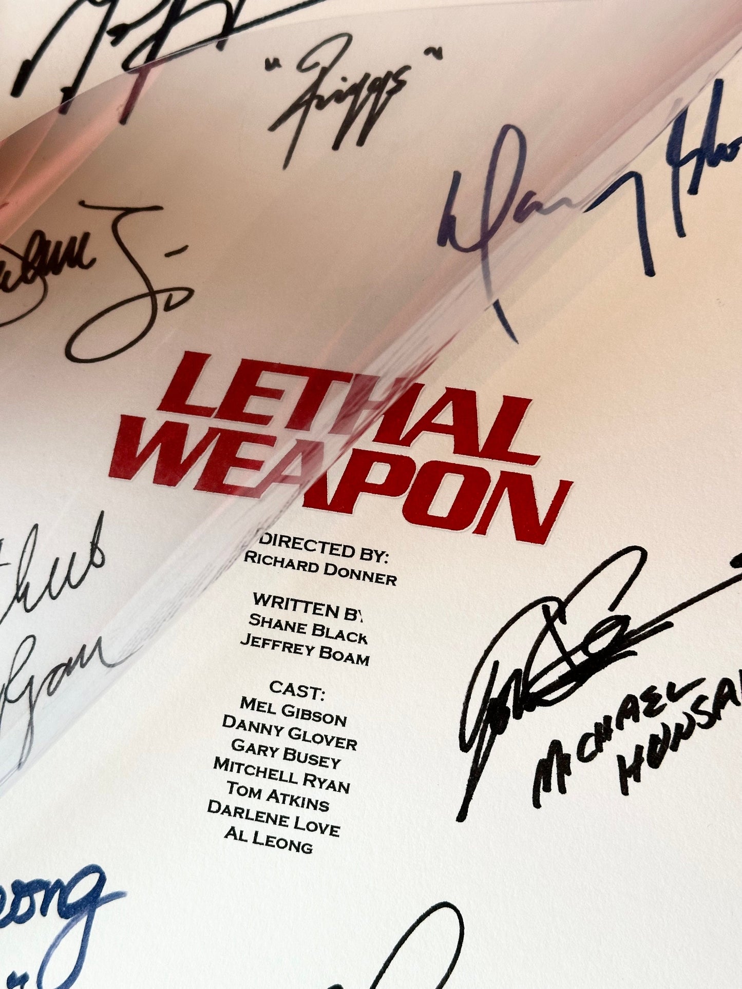 LETHAL WEAPON Signed Movie Script, Birthday Gift, Movie Gift, Film Screenplay, Cinema, Autograph, Reproduction